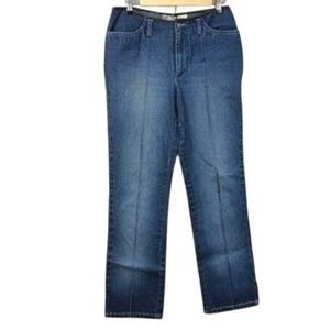 Vintage 90s Y2K Med Wash Mom Jeans High Waisted Straight Leg Minimalist Denim